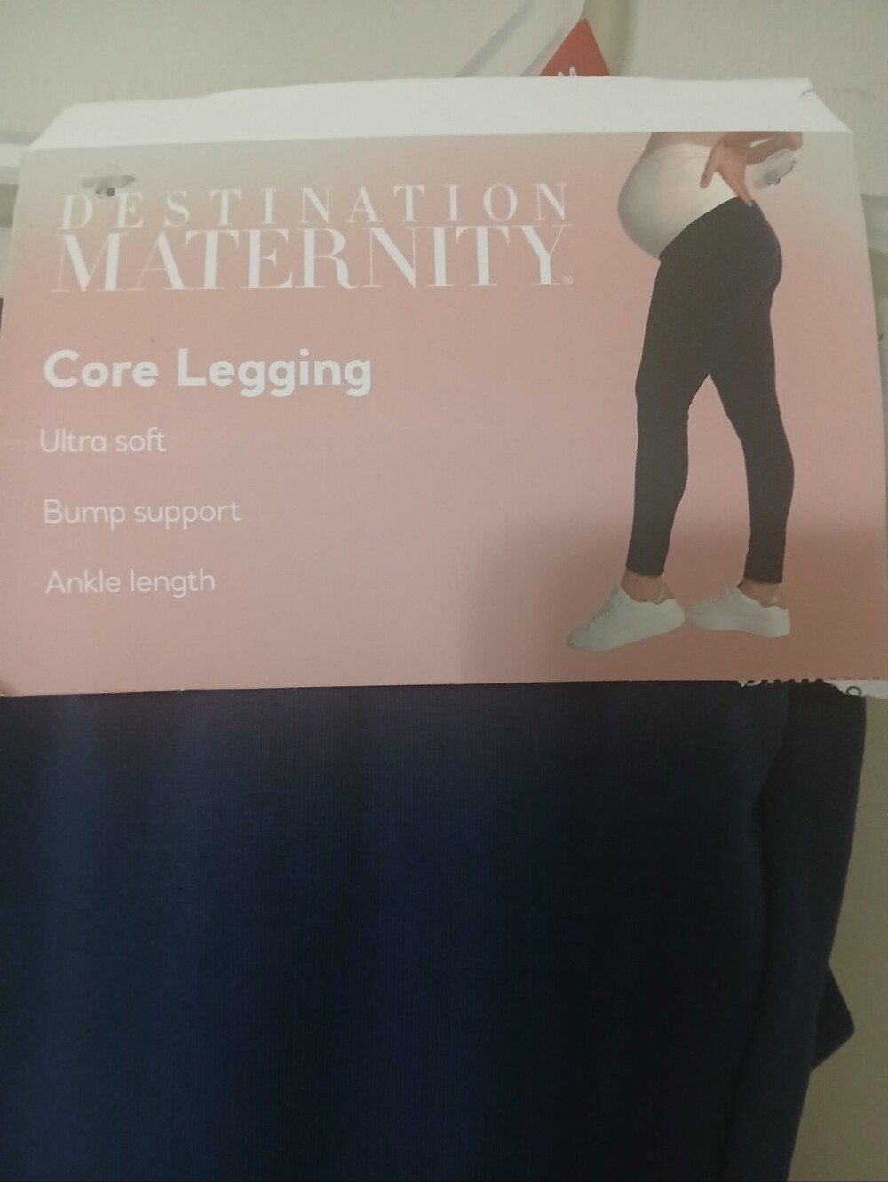 Destination Maternity Two-Tone Core Legging - Black & Cream